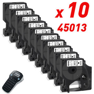 10PCS 45013 Compatible Dymo D1 Tapes 45013 Black on White 12mm Printer Label for Dymo LabelManage LM 160 420P 280 Label Maker