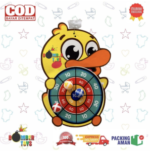 MAINAN ANAK LEMPAR DART Target Lomba Permainan keluarga Lempar BOLA TEMPEL BEBEK PAPAN Seru LUCU