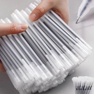 50PCS Black Gel Pen 0.5mm Water-based Ballpoint Pen Student Carbon Pen Office Large Capacity Pen Frosted Signature Exam Special Stationery