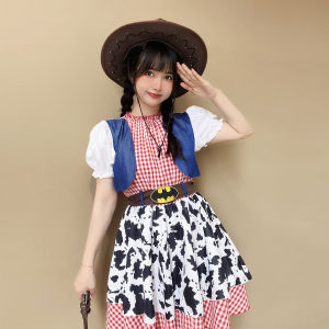 Halloween cos Performance Costume cos Woodys girlfriend cow costume hat set