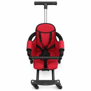 (CLEARANCE) NO BOX Adjustable Magic Foldable Baby Stroller 92cm - Red with black accents foldable design safety harness handlebar wheels compact size (MV210809029)