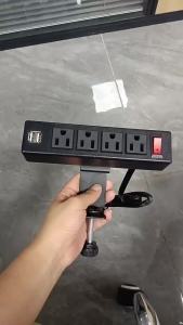 LZD  American Clip-on Desktop Socket Power Socket Office Furniture Socket Surge Protection USB Socket