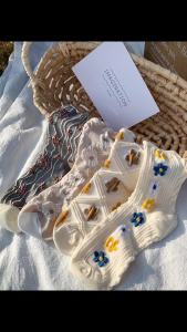 LZD  Tất Chân Gà Douyin Zhao Lusi Yang Di Cùng Kiểu Cá Tính Hài Hước Chân Gầy Cá Tính Hài Hước Tất Chân Gà Lạ Tất Ống Dài