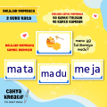 Flashcard BELAJAR MEMBACA 2 SUKU KATA/ BERMAIN dan MEMBACA (80 KARTU) Banyak Bangeet. 