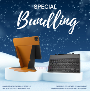 BUNDLING UNIQ RYZE NEW IPAD PRO 11 AIR 10.9 CASESTUDI FOLDING STAND WIRELESS BLUETOOTH KEYBOARD