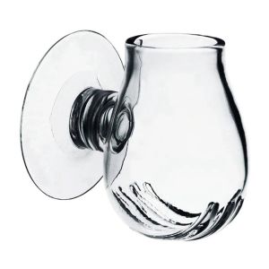 CARING PETS Glass Fish Tank Feeder Clear Creative Red Worm Feeding Bowl Aquarium Accessories with Suction Cup Feeding Cup Brine Shrimp