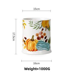 OMK American pastoral style Ceramic Kitchenware storage bucket Cookware Storage Bucket Spoon & Spatula Storage Basket