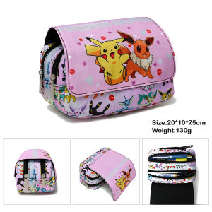 B72 Pokemon Pikachu cartoon Anime double layer pencil case Kindergarden Primary student book cartoon stationery box