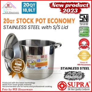 SUPRA Panci stockpot 20qt 189lt tutup stainless / steamer tinggi rebus / panci masak