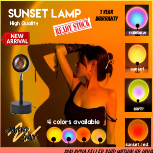 CLEARANCE STOCK  Sunset Lamp Atmosphere LED Night Light For Home Bedroom Wall Decoration USB Projector Lamp Cafe Background USB Sunset Table Lamp