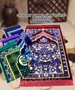 BIGSALE PROMO SAJADAH EMBUS TURKI BAHAN BUSA SERAT UKURAN JUMBO UKURAN 70 X 120 CM COD