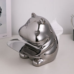 Sincecu Ins Style Ceramic Hippo Tissue Box Cover - Dustproof Home Decor for Living Room Bathroom & Desk Storage