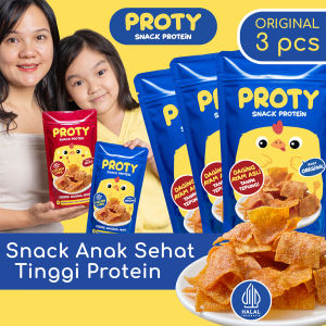 Snack Anak Sehat Tinggi Protein PROTY Original (Bundle 3 pcs) Chicken Chips/Cemilan Jajanan Anak Daging Ayam
