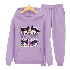 Qiala - KUROMI EMOJI Setelan Sweater Hoodie Anak Remaja