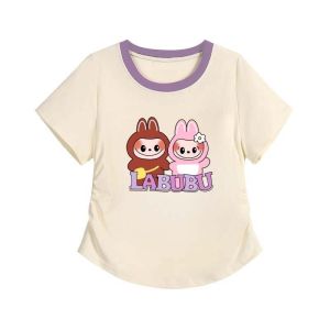 1-12 ปี เสื้อยืดเด็กผู้หญิงโต เสื้อยืดเด็กสีพื้นสีพาสเทล ผ้าร่องผ้ายืดใส่สบาย