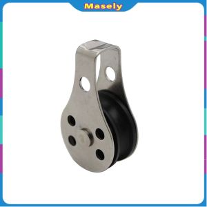 Masely Single Wheel Swivel Pulley Bearing Lifting Rope Runner for Kayak Sailboat Marine Accessories