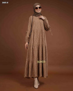 NMR Midi Dress Katun Bordir Bolong Vol 2605-8