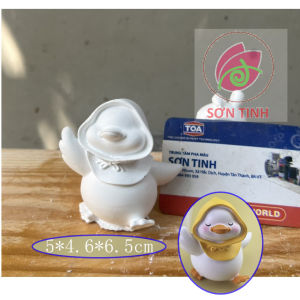 Tượng VỊT đeo căp dễ thương mini tô tượng thạch cao (Không kèm màu) tượng trắng decor