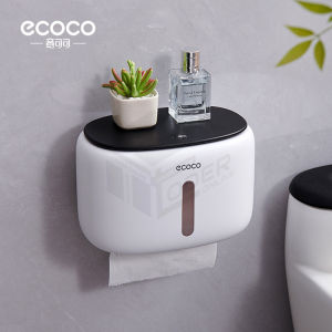 LODER ECOCO Wall Mounted Tissue Box Toilet Paper Holder Waterproof No Drill Storage Box Bathroom Organizer