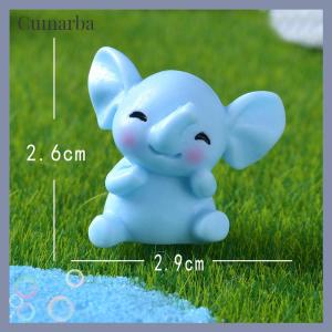 [Cumarba] Cartoon Cute Blue Elephant Micro Landscape Desktop Decorative Ornaments Mini Elephant DIY Gadgets Home Figurines Statue