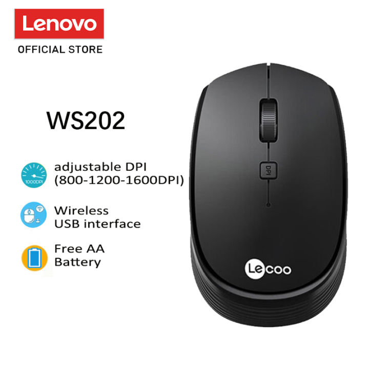 Lenovo Lecoo Ws Ws Wireless Mouse For Laptop Ergonomic Design Gaming Mouse Office Mice