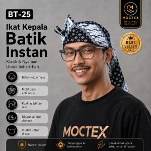 Iket Blangkon khas Sunda Batik Putih Ikat Tradisonal Atas Tertutup Bendo Udeng Jawa Bali