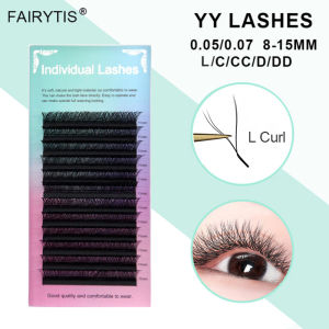 12 Lines YY Lash Premium Matte Black C Curl Individual Eyelashes Extension Faux Y-shaped Fluffy Lashes Makeup