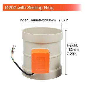 Electric Air Damper Motorized Air Damper Controller PP PVC Ventilation Duct Air Volume Control Valve 220VAC 110-250mm