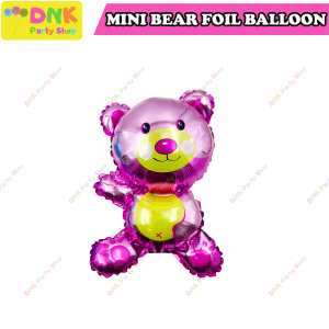 Cute 14 inch Teddy Bear Blue Pink Foil Balloon Shaped Small Mini Baby Shower Mylar Party Decor Animal Kids DIY Supplies Gender Reveal He or She Its a Boy Girl