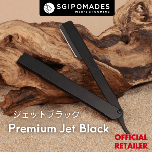 Japanese Black Metal Shavette - Full Metal Straight Razor | Good Weight Distribution and Grip | Japanese Pattern
