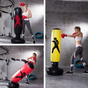 160cm Boxing Punching Bag Inflatable Tumbler Muay Sandbag Air