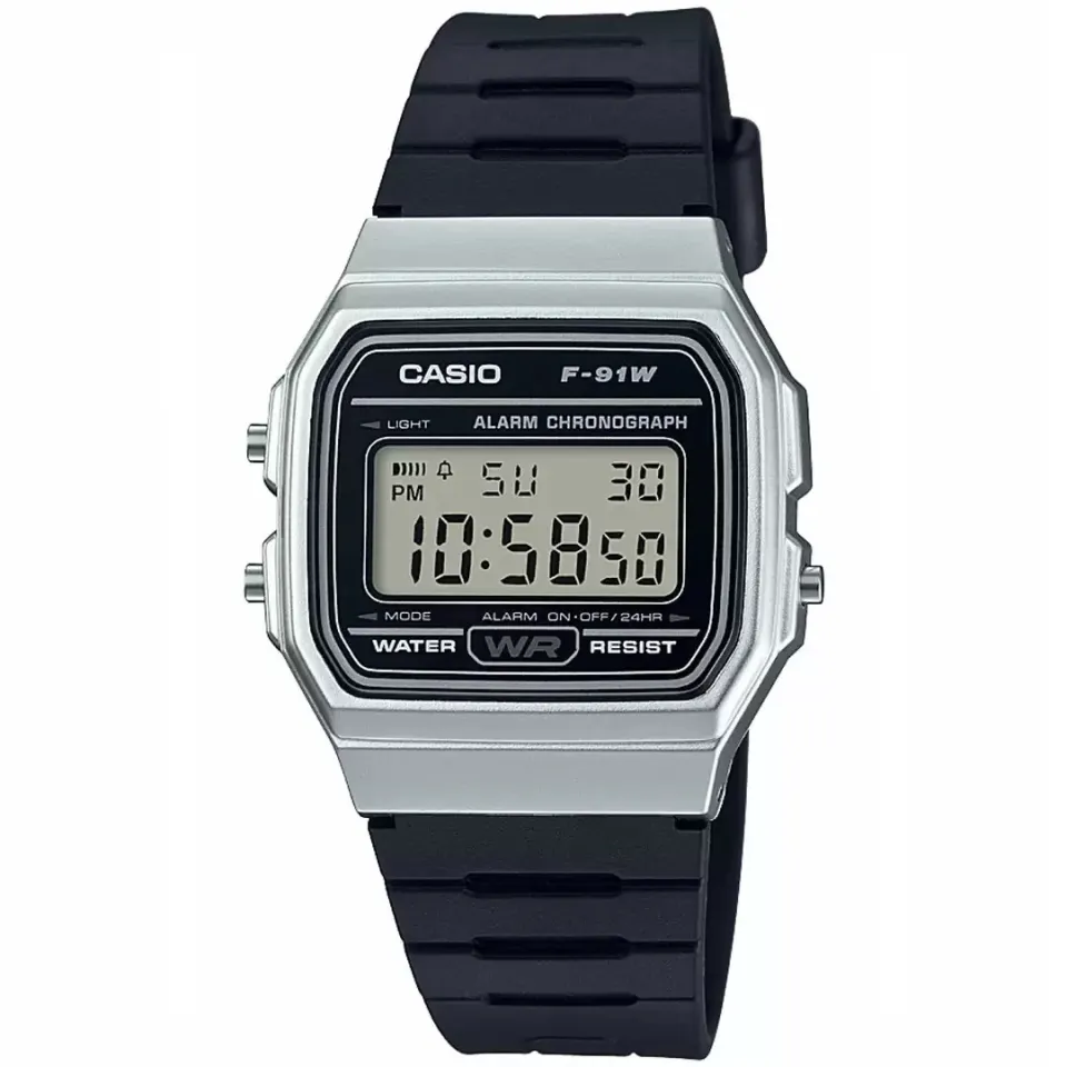 100% Original) Casio F-91WM-7A Classic Youth Digital Black Resin