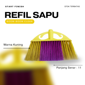 Refill Sapu Lantai Nilon Kumis Warna BOOM BOOM CLEAN | Refil Tanpa Gagang | Refil Sapu Nylon