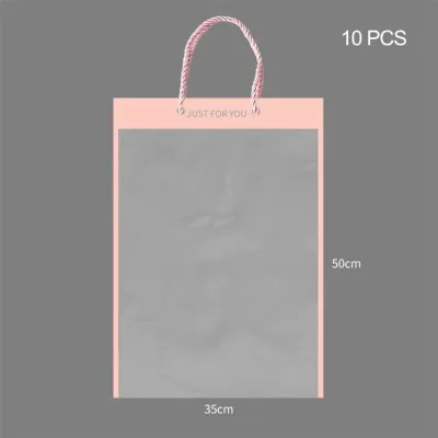CANGMOTION 10pcs Transparent Bouquet Gift Bag Party Supplies With Handle Flower Packing Bags Decoration Flowers Wrapping Bag Flower
