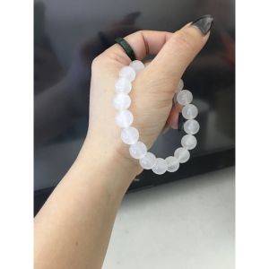 Vòng đeo tay Ngọc mã não trắng hạt 10li 14 li