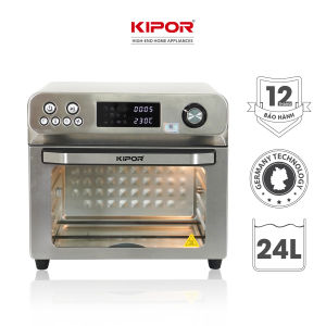 Nồi chiên không dầu KIPOR KP-AF655 - 24L - Lò nướng 2 mặt trên dưới RAPID AIR đối lưu toả nhiệt đều - Thân nồi inox 304 - Bảo hành tại nhà 12 tháng