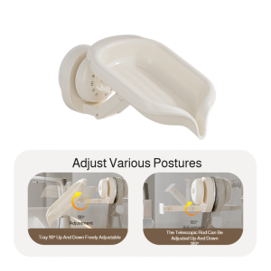 อุปกรณ์ห้องน้ำ หมุน ไม่มีการเจาะ อุปกรณ์ในห้องน้ำ ถ้วยดูด ที่เก็บอุปกรณ์ทําความสะอาด ทันสมัย สวยงาม