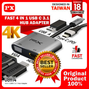 Type C 3.1 to HDMI VGA USB Hub Converter Adaptor 4 in 1 4K PX UCH14