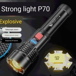 SENTER LED P70 SMILING SHARK X72 - CAHAYA TERANG - ZOOM - JARAK JAUH - 5 MODE - ALUMINIUM ALLOY - TYPE-C - TAHAN LAMA