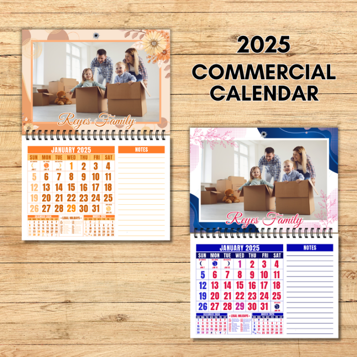 A&J Personalized 2025 Wall Calendar Regular Pages Customized Souvenirs