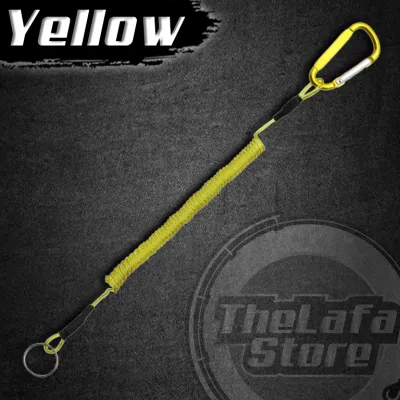 Steel Carabiner Hook Fishing Lanyard Keychain Wire Spring Elastic Rope Spring Wayar Grip Playar Anti Lost Fumble Steel