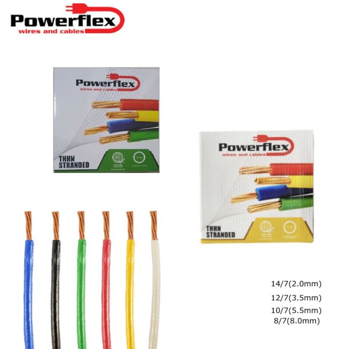 (10mtrs)Powerflex/Wiremax THHN Electrical Wire 14/7(2.0mm),12/7(3.5mm