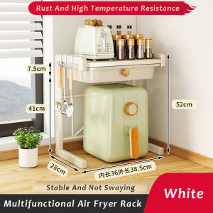 JustLiving 1PC Cookware Shelf Kitchen Shelf With Drawer Rice Cooker Oven Microwave Air Fryer Countertop Small Appliances Storage Rack Kitchen Shelf Countertop Household Hot Water Kettle Small Appliance Organizer