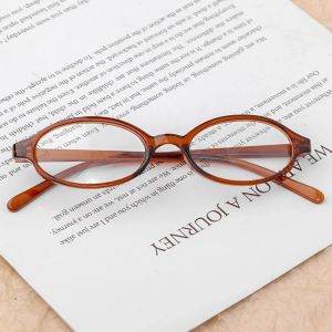 Y2K Retro Oval Narrow Square Frame Plain Glass Eyeglass Girls Outdoor Fashion Wear Seaside Driving Glasses Anti-blue Eyeglasses