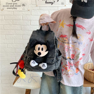 Cute backpack airport bag vintage washed denim backpack large-capacity casual travel bag womens backpack