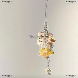 [COD] Modingdue Cute Flocking Dolphin Snake Transparent Drift Bottle Pendant Keychain Bag Earphone Pendants Decoration Phone Chain Lanyard