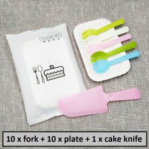 Birthday Cutlery Set🍴Disposable cake paper plate cutlery plate combination生日餐具套装🍴一次性蛋糕纸碟刀叉盘组合