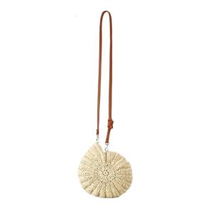 Unique Round Rattan Bag with Drawstring Closure Shoulder Bags Crossbody Purse for Easy Access and Stylish Look