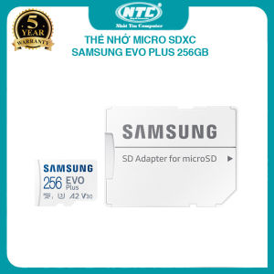 Thẻ nhớ MicroSDXC Samsung Evo Plus 256GB U3 4K R130MB/s W60MB/s kèm Adapter (trắng) Nhất Tín Computer