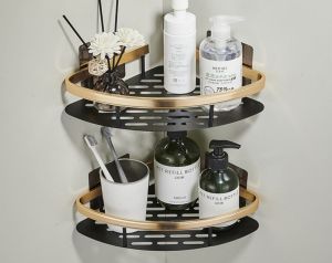 Reasonable Price No Drill Hanging Shelf Soap Holder Caddy Bathroom Shower Organizer Wall Mounted-BR118